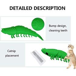 New Upgrade Models Pet Shrimp Shape Cat Toothbrush with Catnip Chewing Toy, Eco-Friendly Silicone Molar Stick for Pet Cat, Toys With Cleaning Toothbrush for Cats(2 Catnip Bags and 1 Bell Free)