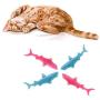 ocijf179 Cat Toy Pet Cat Kitten Silicone Shark Shape Toothbrush Catnip Molar Bite Chew Play Toy - Blue