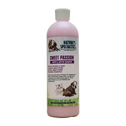 Natures Specialties Puppy Friendly Dog Shampoo for Pets, Concentrate 8:1, Made in USA, Sweet Passion, 16oz