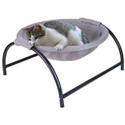 NOYAL Cat Hammock Bed, Elevated Pet Bed Breathable Hanging Nest with Detachable Cover and Heavy Duty Iron Frames Cat Cooling Cot for Kitty & Puppy