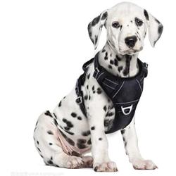 Hikiko Dog Harness No Pull Dog Harness+Dog Collar Adjustable Outdoor Metal D Buckle Easy to Control Reflective Oxford Vest for Medium and Large Dogs
