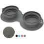 WINSEE Collapsible Dog Bowls Water, Portable Travel Pet Food Feeding Cat Bowl, Foldable Expandable Cup Dish with No Spill Non-Skid Silicone Mat, Free Frisbee& Carabiner for Traveling, Hiking, Camping