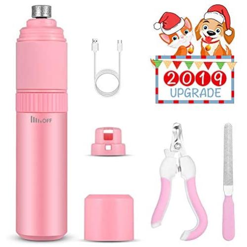 YoungJay Rechargeable Dog Nail Grinder Upgraded, Stepless Speed Paw Nail Trimmer for Small Medium Large Dogs & Cats, Gentle Painless Paws Grooming Trimming Shaping Smoothing