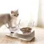 Love Dream Elevated Cat Bowls with Raised Stand, Pet Food Water Feeder Bowl, 15° Tilted Pet Bowl Stress-Free Suit for Cats Small Dogs
