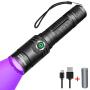 395nm UV Flashlight, COSMOING Rechargeable Black Light Flashlight, LED Flashlight 18650 Battery IP65 Water-resistant Pet Urine Detector for Dog Cat Stains, Scorpion, Bed Bug, Household