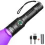 395nm UV Flashlight, COSMOING Rechargeable Black Light Flashlight, LED Flashlight 18650 Battery IP65 Water-resistant Pet Urine Detector for Dog Cat Stains, Scorpion, Bed Bug, Household