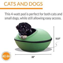 K&H PET PRODUCTS Mod Dream Pod Pet Bed, Cat Cave For All Cat Sizes, Heated and Unheated, Multiple Colors