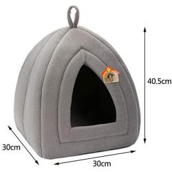Hollypet Self-Warming 2 in 1 Foldable Comfortable Triangle Pet Cat Bed Tent House