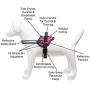 Industrial Puppy Emotional Support Dog Vest Harness with Reflective Straps, Interchangeable Patches, and Matching ESA Leash Set - ESA Dog Vest in 7 Adjustable Sizes (Fits Girth 21-26'', Hot Pink)
