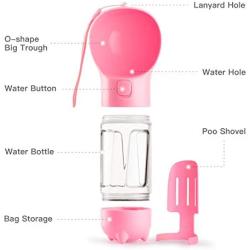 Rolife Dog Water Bottle Portable for Outdoor Walking Leak Proof Puppy Water Dispenser with Poo Shovel