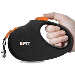 AIPET Retractable Dog Leash, 360° Tangle-Free Pet Leash, Anti-Slip Handle One-Handed Brake/Pause/Lock 16ft Nylon Retractable Heavy Pet Leash for Small/Medium/Large Dogs - M