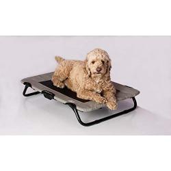 Pet Gear Lifestyle Pet Cot Elevated Bed | No Assembly Required | Premium Tear Resistant Cooling Mesh | Indoor & Outdoor | Lightweight & Portable 30'', Harbor Grey