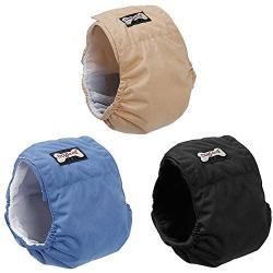 LOVABLEU Male Dog Belly Band Wraps Large Washable Diapers 3 PCS Premium Heat Nappy Pants