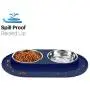 Flexzion Double Dog Bowl Feeding Station, Skid Proof Silicone Base with Spill Proof Raised Lip & Two 12oz Stainless Steel Bowls for Food and Water, Ideal for Small to Medium Size Dogs Cats Pet Flexzion Double Dog Bowl Feeding Station, Skid Proof Silicone Base with Spill Proof Raised Lip & Two 12oz Stainless Steel Bowls for Food and Water, Ideal for Small to Medium Size Dogs Cats Pet