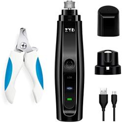 Dog Nail Grinder for Small Dog & Large Dog, Ultra Quiet Electric Painless Dog Nail Trimmer with Clipper
