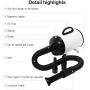 Display4top Professional Pet Grooming Blower,Adjustable Speed Dog Hair Dryer with Heater, Spring Hose and 3 Different Nozzles