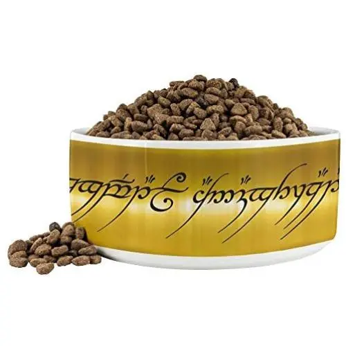 Awesome eMERCHency Lord of The Ring Dog Bowl The One Ring LOTR White Ceramic 7'' x 3'' Dog Bowl Awesome eMERCHency Lord of The Ring Dog Bowl The One Ring LOTR White Ceramic 7'' x 3'' Dog Bowl