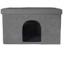 Furhaven Pet - Ottoman and Footstool Living Room Pet House, Felt Cubby Cat Cave Hideaway, and Height Adjustable Kitchen Feeder Stand for Cats and Dogs - Multiple Sizes, Styles, and Colors