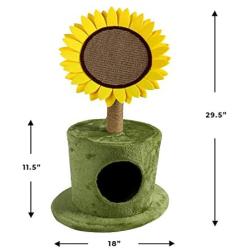 BIGTREE Cat Condo Deluxe Sunflower Cat House with Sisal Cat Climbing Frame Furniture Scratching Post for Kitty Climber House Cat Play Tower Activity Centre for Playing Relax