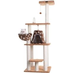 Armarkat A6403 Classic Cat Tree with Basket, 64'', Chocolate