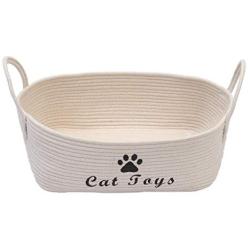 Geyecete Dog/Cat Dog Toy Basket Storage Cotton Rope Storage Basket Pet/Doy Toy Box Dog Storage Basket Basket Dog Toy Storage Basket-Cat