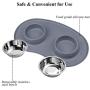 Vivaglory Dog Bowls Set with Double Stainless Steel Feeder Bowls and Wider Non Skid Spill Proof Silicone Mat for Cats Puppies Dogs