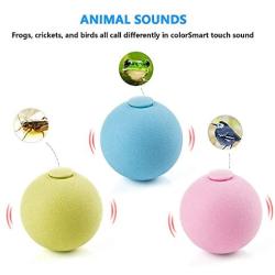 PAKESI Cat Toy Ball, 3PACK, Including Frog, Cricket, Bird Three Kinds of Calls for cat Gravitational Ball, Built-in Catnip