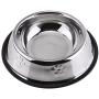 DaMohony Stainless Steel Dog Bowl with Rubber Base, Paw Print Designed, Pets Feeding Bowl and Water Bowl for Small/Medium/Large Dogs