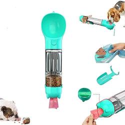 XCYY Portable Dog Water Bottle, Dog Water Bowl Dispenser,Made of Environmentally ABS Material,Multifunctional Integrated Design,with Water Cup,Poop Shovel,Dog Food Container,Garbage Bag,Lanyard,10oz