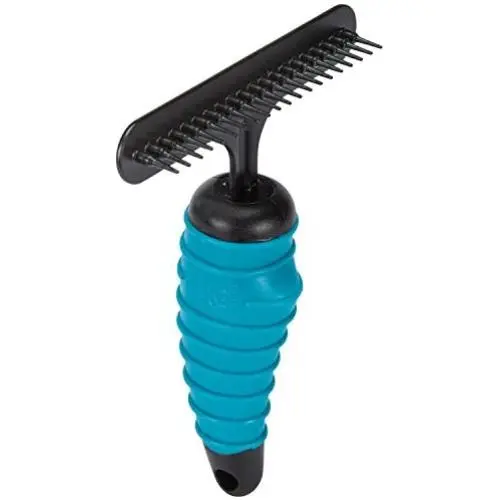 Master Grooming Tools Ergonomic Undercoat Pets Rake with 20 Short Steel Pins, Black Master Grooming Tools Ergonomic Undercoat Pets Rake with 20 Short Steel Pins, Black