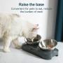 EZMioo Elevated Cat Bowls with 2 Stainless Steel Bowls, 15° Tilted Raised Cat Food and Water Bowls, Stress Free Food Grade Material, Nonslip No Spill Pet Feeding Bowls for Cat and Small Dogs