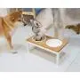 WANTRYAPET Premium Elevated Pet Feeder for Dog Cat, Bamboo Rasied Pet Bowls Include 2 Ceramic Bowls with Stong Stainless Steel Frame WANTRYAPET Premium Elevated Pet Feeder for Dog Cat, Bamboo Rasied Pet Bowls Include 2 Ceramic Bowls with Stong Stainless Steel Frame