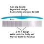 Piepea Pet Comb, Stainless Steel Teeth Comb for Dogs & Cats, Pet Hair Comb for Home Grooming Kit, Removes Knots, Mats and Tangles, 7 1/4''