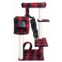 Armarkat Model B5008 50-inch Classic Cat Tree with Veranda, Bench, Mini Perch, and Spacious Lounger in Scotch Plaid, Black/Red, 31''''(l) x 28''''(w) x 50''''(h)