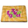 I Love You Dog Mat Moon Surface Romance Big Love Galactic Partners Friends Valentines Print pet Bed for Crate Yellow Black Red