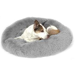 Ultra Plush Shaggy Round Donut Dog Pet Bed