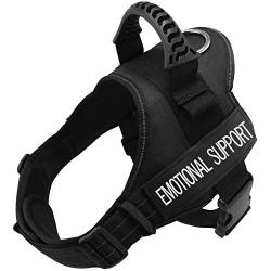 Fairwin Emotional Support Dog Vest Harness for Service Dog - Adjustable Nylon with Removable Reflective Patches for Emotional Support Dogs Large Medium Small Sizes