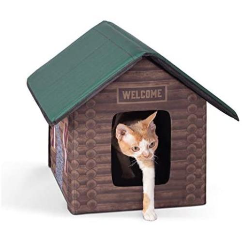 K&H PET PRODUCTS Outdoor Kitty House Designer Cat Shelter Heated or Unheated