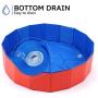 None Brand PetsBark Foldable Dog Swimming Pool, Hard PVC Placstic Pet Bathing Tub, Collapsible Kiddie Outdoor Swimming Pool for Pets, Dogs, Cats, Kids, Red and Blue Send Randomly
