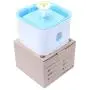 Pet Fountain, 84oz/2.5L Automatic Cat Water Fountain Dog Water Dispenser with 1 Silicone Mat for Cats, Dogs, Multiple Pets, cat Running Water Bowl Blue