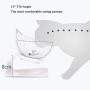 Dorakitten Elevated Cat Bowls Double Cat Food and Water Bowls,15° Tilted Transparent Raised Pet Feeding Bowls for Cats and Small Dogs (White+Black)