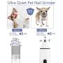 Jintao Painless Dog Nail Grinder Rechargeable Electric Dog Nail Trimmers with 20h Working Time, Upgrade Stepless Speed Regulation Dog Nail Grinder for Large Medium Small Dogs and Cats