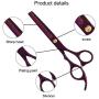 Hair Cutting Scissors, 6.7in Professional Pet Dog Hair Cutting Scissors Grooming Hairdressing Shear(Thining Shear-Amaranth) Hair Cutting Scissors, 6.7in Professional Pet Dog Hair Cutting Scissors Grooming Hairdressing Shear(Thining Shear-Amaranth)
