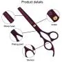 Hair Cutting Scissors, 6.7in Professional Pet Dog Hair Cutting Scissors Grooming Hairdressing Shear(Thining Shear-Amaranth)