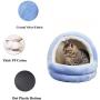 GAPZER Warming Cat Bed Machine Washable Kitty Cave with Cat Ball Cozy Puppy Nest with Anti-Slip & Waterproof Bottom for Indoor Cats & Small Dogs