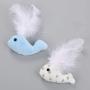 ocijf179 Pet Toy Cat Chew Toy Super Soft Plush Whale Shape Interactive Entertainment Pet Supply - Blue