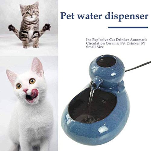 Ceramic Cat Water Fountain-Automatic Circulation Pet Water Dispenser Healthy and Hygienic Pet Drinking Fountain, Ultra Quiet