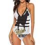 Two Piece Sexy Swimsuit Dog Silhouette Great for Trip to Hawaii