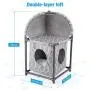 isYoung Cat House, 2 Tier Assemblable Cat Condo, 2-Story Cat Bed Washable Linen Easy Installation and Disassembly with Cat Toy (Grey) isYoung Cat House, 2 Tier Assemblable Cat Condo, 2-Story Cat Bed Washable Linen Easy Installation and Disassembly with Cat Toy (Grey)