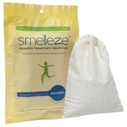 SMELLEZE Reusable Basement Odor Removal Deodorizer Pouch: Rids Funky Smell Without Fragrance in 150 Sq. Ft.